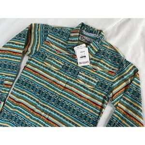 NWT Girl's Long Sleeve Pearl Snap Large 10/12 Cowgirl Shirt Cowgirl Hardware